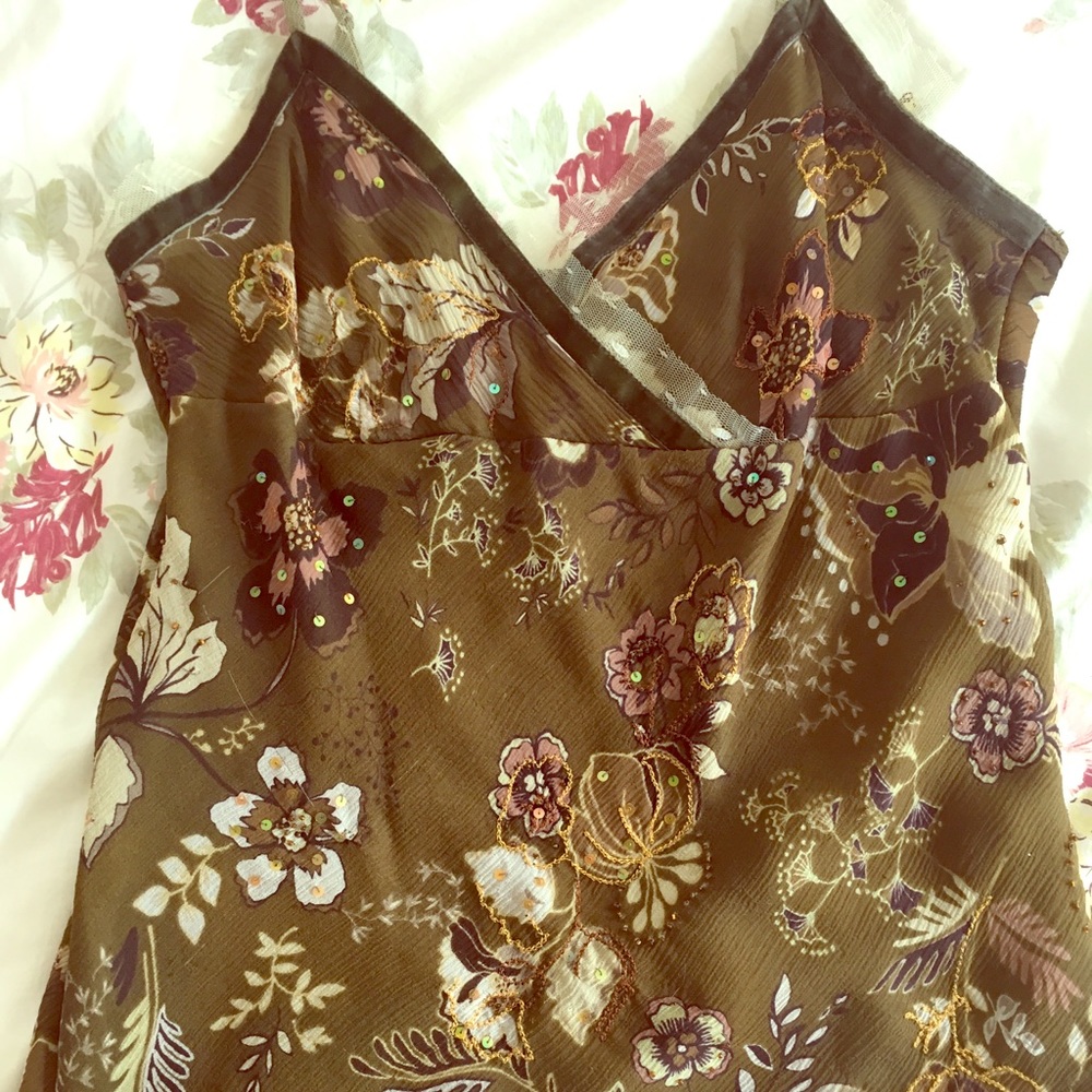 Floral Brown Camisole Top